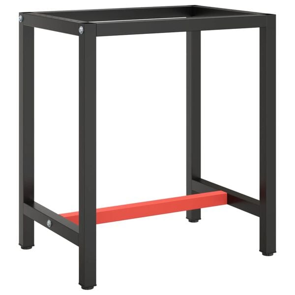 vidaXL Work Bench Frame Matte black and matte red Powder-coated metal