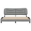 vidaXL Bed Frame Light Grey Polyester Fabric, Solid Pine Wood, Plywood