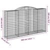 vidaXL Gabion Basket Set of 9 Silver Galvanized iron