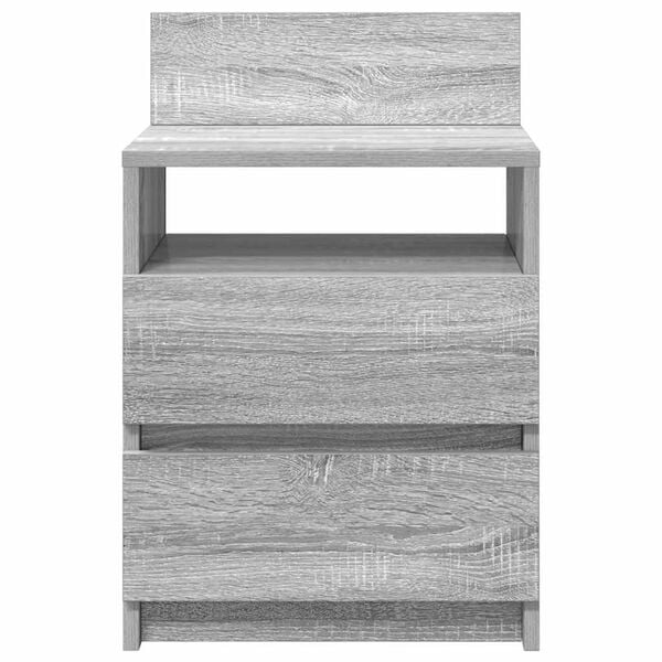 vidaXL Bedside Cabinet Set of 2 Grey Sonoma Engineered wood Medium
