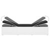 vidaXL Sun Lounger White PE rattan 76.8 in x 23.6 in x 12.2 in