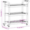 vidaXL 3-Tier Trolley Black 30.3"x13.4"x28.3" Aluminum