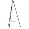 vidaXL Campfire Tripod 2 pcs Black Steel