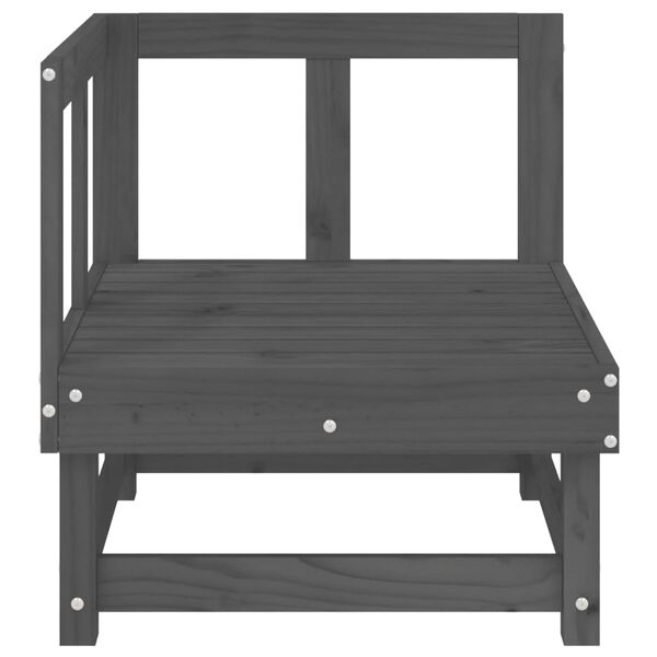 vidaXL Garden Corner Sofa Grey Solid pine wood Medium Modular