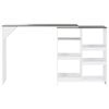 vidaXL Bar Table White with grey top Engineered wood Compact Bar Table
