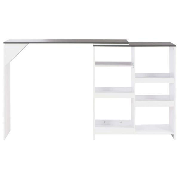 vidaXL Bar Table White with grey top Engineered wood Compact Bar Table