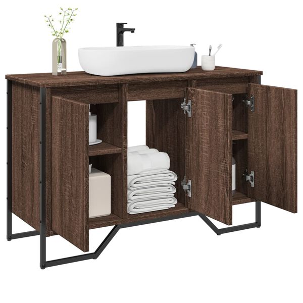 vidaXL Bathroom Sink Cabinet Brown Oak Engineered Wood