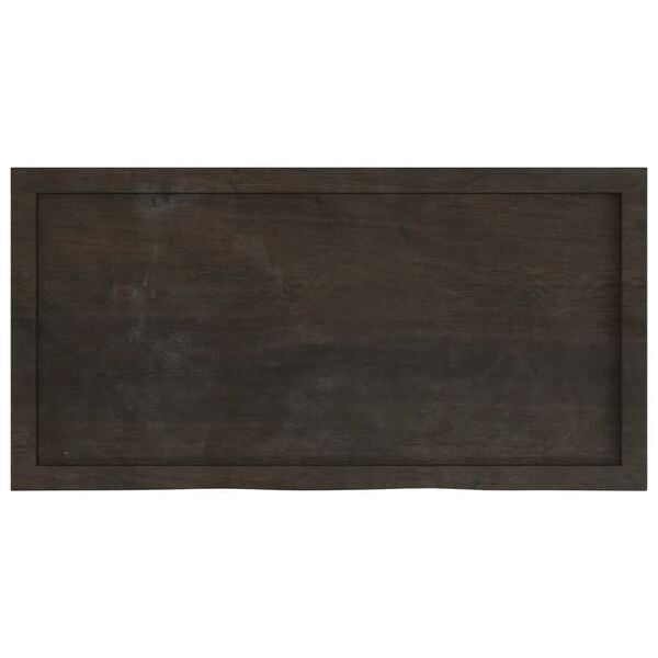 vidaXL Table Top Dark brown Solid oak wood 39.4 x 19.7 in Table Top