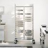 vidaXL Tray Trolley with 32 GN Containers 29.5x21.7x64.0" Stainless Steel