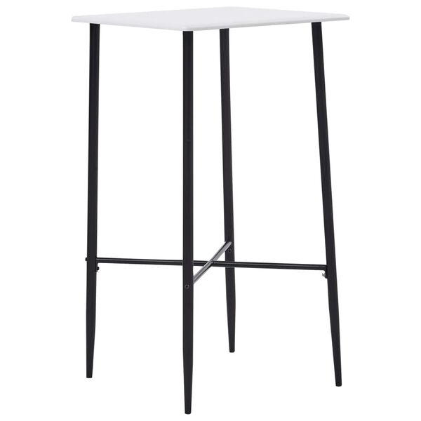 vidaXL Bar Set Black, White Plastic, MDF, Powder-Coated Steel Standard