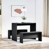 vidaXL Dining Table And Bench Set Black Engineered wood Compact Modern