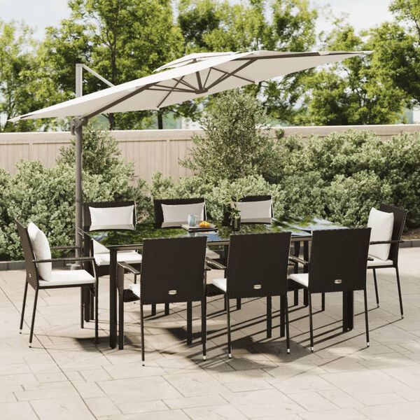 vidaXL Garden Dining Set Black