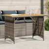 vidaXL Garden Table Grey PE rattan, powder-coated steel, solid acacia wood