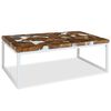 vidaXL Coffee Table White Teak Wood Medium Durable Coffee Table