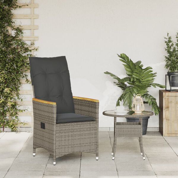 vidaXL Reclining Garden Chair Grey