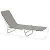 vidaXL Sunlounger Set of 2 Grey Powder-coated steel
