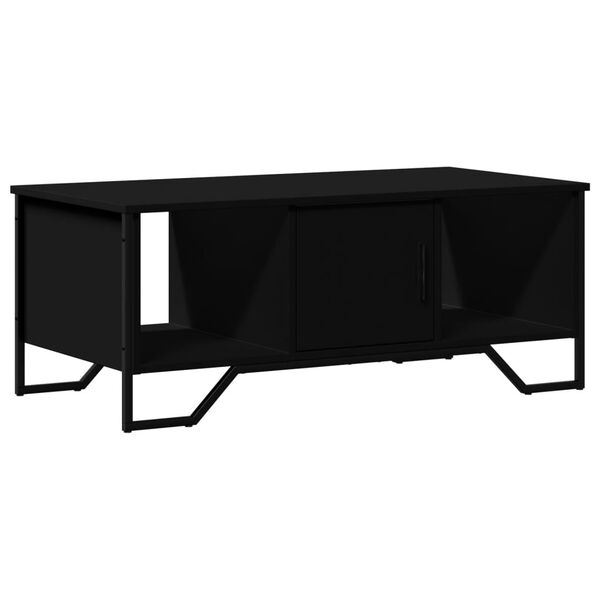 vidaXL Coffee Table Black Engineered wood, Metal Moderate Storage