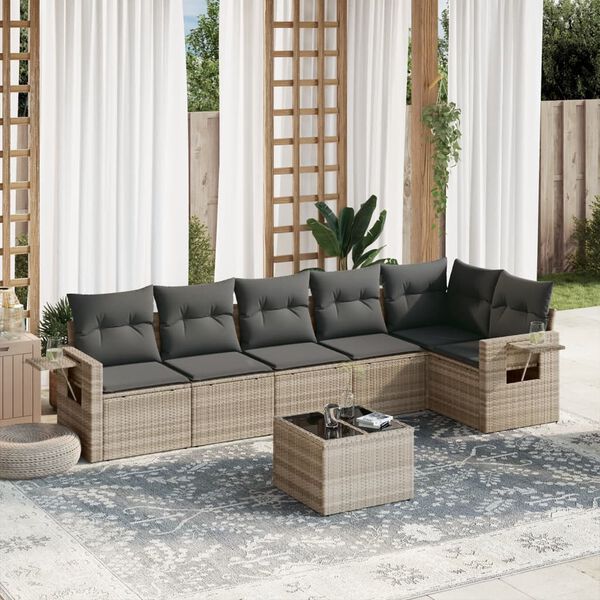 vidaXL Garden Sofa Set Light Grey