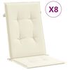 vidaXL Reclining Garden Chair Set of 8 Cream and Natural Wood