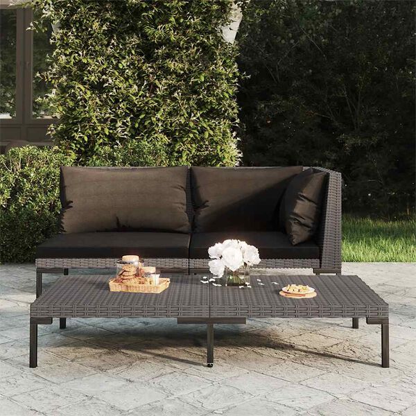 vidaXL Garden Sofa Dark grey