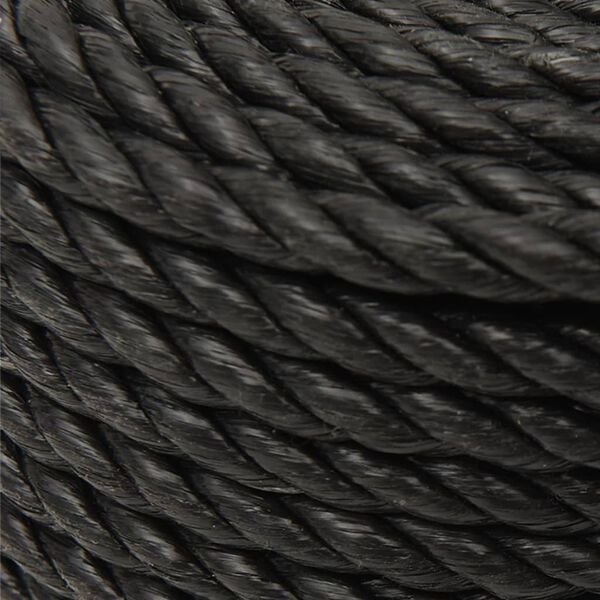 vidaXL Work Rope Black 0.63 " 164.0 ' Polypropylene