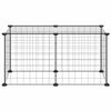 vidaXL Pet Cage Black Powder-coated steel Small Expandable Pet Cage