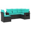 vidaXL Patio Sofa Set Black, Blue