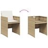 vidaXL Garden Dining Set Beige and brown PE rattan 4-seater Foldable