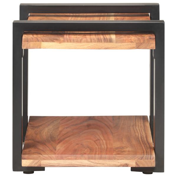 vidaXL Bedside Cabinet Natural wood and black