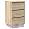 vidaXL Bedside Cabinet with Drawer Sonoma Oak 15.35 x 13.58 x 25.59 in