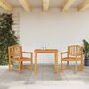 vidaXL Garden Dining Set Natural Teak Solid Teak Wood Medium Stackable