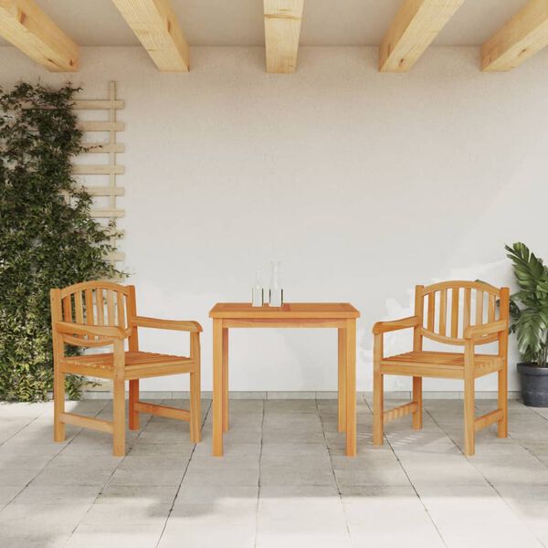 vidaXL Garden Dining Set Natural Teak Solid Teak Wood Medium Stackable