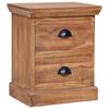 vidaXL Bedside Cabinet Brown Solid Teak 15.7x11.8x19.7 in