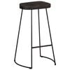 vidaXL Bar Stool Set of 2 Black Solid mango wood, iron Standard
