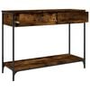 vidaXL Console Table Smoked oak Engineered wood, metal 39.4x13.6x29.5 in