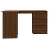vidaXL Corner Desk Brown Oak Engineered Wood Medium Corner Desk