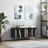 vidaXL Record Cabinet Black Engineered wood, Iron Medium Modern