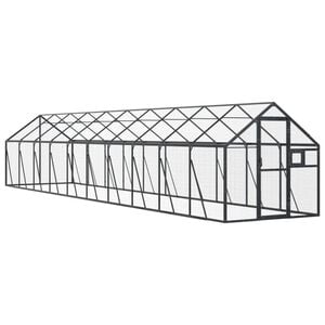vidaXL Aviary Anthracite Aluminum, Galvanized Welded Wire Mesh Large