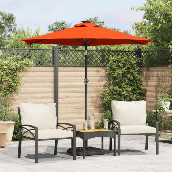vidaXL Garden Parasol Terracotta Polyester Large Collapsible