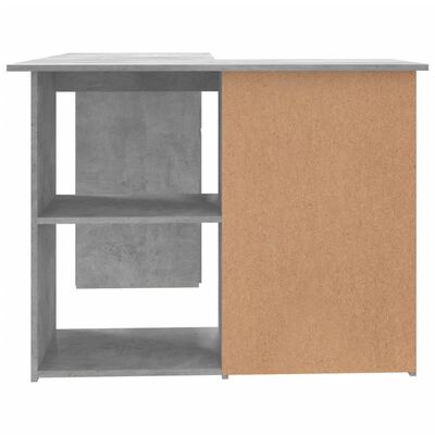 vidaXL Corner Desk Concrete Gray 57.1"x39.4"x29.9" Engineered Wood