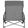vidaXL Beach Chair Set of 2 Grey Oxford fabric, steel Compact