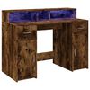 vidaXL Desk Smoked oak Engineered wood Standard desk size Desk