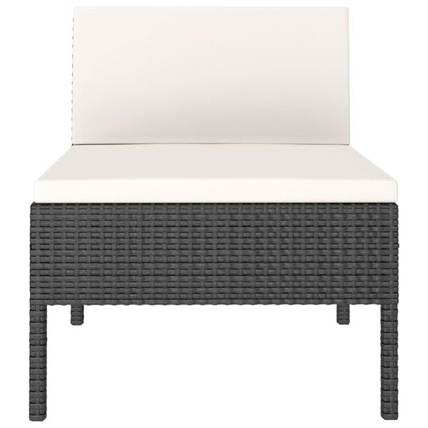 vidaXL Garden Chair Set of 3 Black, Cream White