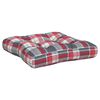 vidaXL Pallet Cushion Set of 3 Red check pattern 100% Polyester Standard