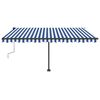 vidaXL Retractable Awning Blue and White