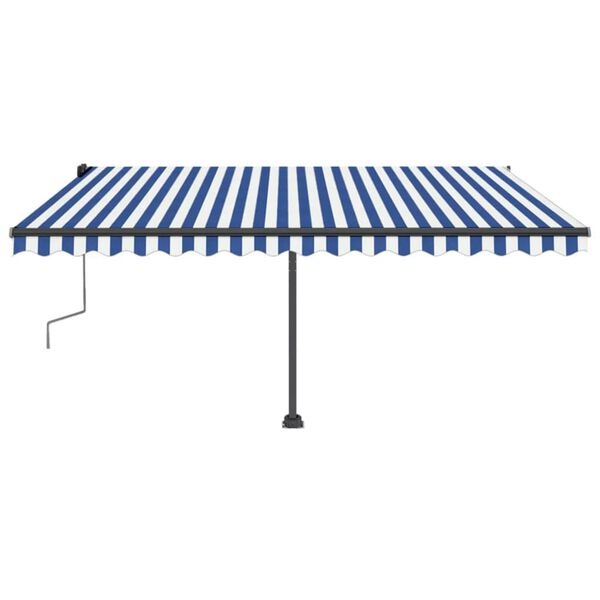 vidaXL Retractable Awning Blue and White