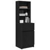 vidaXL Bedside Cabinet Black Engineered wood Tall Bedside Cabinet