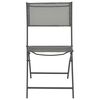 vidaXL Folding Outdoor Chair Set of 2 Grey Powder-coated steel, Textilene