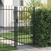 vidaXL Fence Gate Single Door with Arched Top Steel 39.4"x68.9" Black