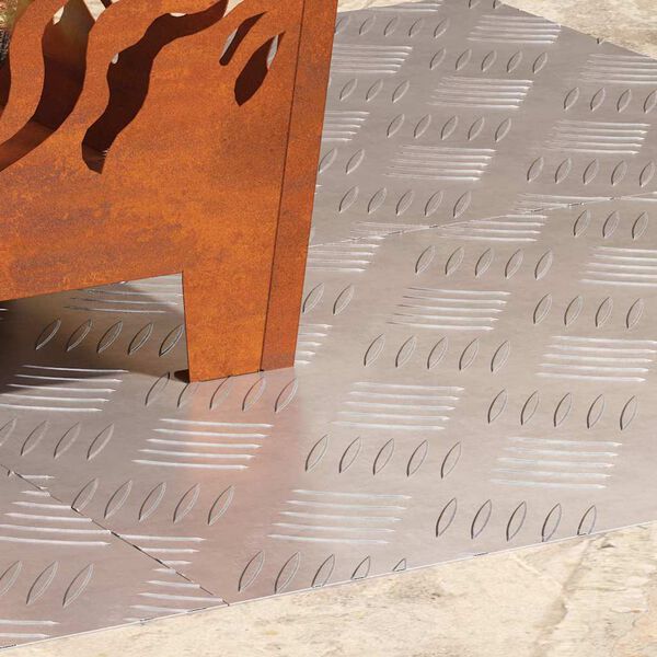 vidaXL Stair Tread Rectangular 4 pcs Silver 23.62 x 15.75 in Aluminium